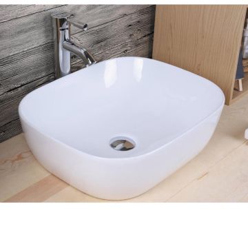 Keramische opbouw  waskom Napels 50x40cm wit