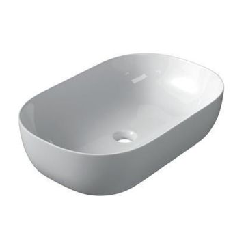 Keramische ovale opbouw waskom Oval 60x39cm wit