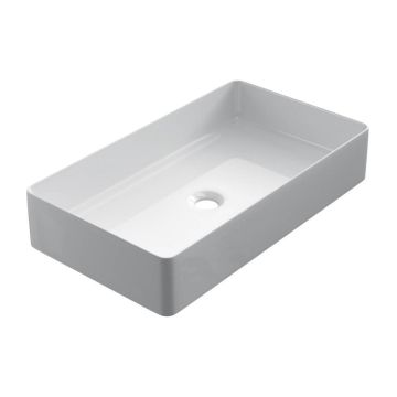 Keramische rechthoekige opbouw waskom Square 60x34cm wit