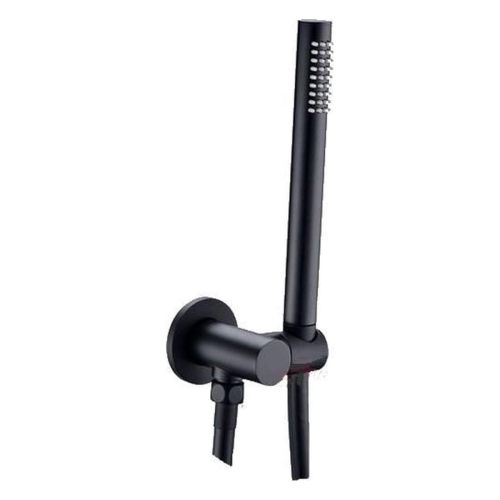 Handdouche set Nero mat zwart inclusief houder met waterinlaat en slang