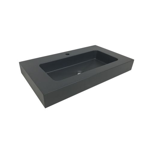 Composiet wastafel Cuadro 80,5x45,5cm Egaal Antraciet RAL7024