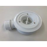 Plat douchebak sifon Domo wit inbouwhoogte 55mm voor gatmaat 90mm met zeefje
