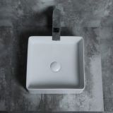 Keramische vierkante opbouw waskom Square 36x36cm wit