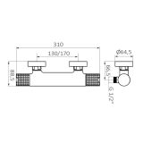 Thermostatische opbouw douchekraan Aura zwart 