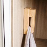 Massief houten handdoek en kleding haak eiken