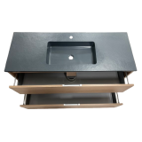 Badmeubel Kalipso 120cm Nogal met composiet wastafel antraciet