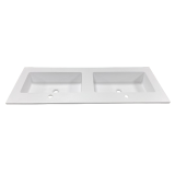 Composiet dubbele wastafel Solid 121x46cm Granito Wit RAL9003