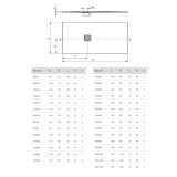 Composiet Light douchebak Boston 100x160cm wit