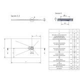 Composiet douchebak Slim Eco 100x110 cm Leisteen Lichtgrijs RAL7035