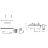 Plat douchebak sifon Domo wit inbouwhoogte 55mm voor gatmaat 90mm met zeefje