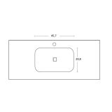 Composiet wastafel op maat Solid met dubbele waskom tot 60cm diep