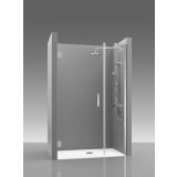 Draaideur met vaste deel Tedy - 8mm - Scharnieren op wand