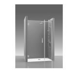 Draaideur met vaste deel Tedy - 8mm - Scharnieren op wand