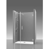 Draaideur met vaste deel Tedy - 8mm - Scharnieren op wand