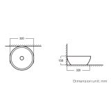 Keramische ronde opbouw waskom Bola Fino ø32cm wit