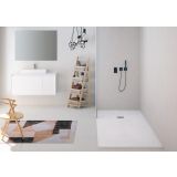 Composiet douchebak Slim Eco 90x100 cm leisteen wit
