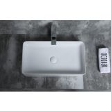 Keramische rechthoekige opbouw waskom Square 60x34cm wit