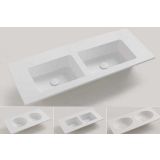 Solid Surface dubbele wastafel op maat  - Celine - tot 51cm diep