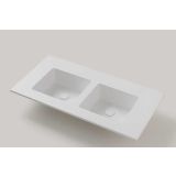 Solid Surface dubbele wastafel op maat  - Celine - tot 51cm diep