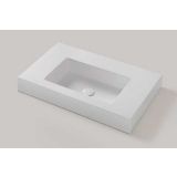 Vrijhangende Solid Surface wastafel op maat Celine - tot 51cm diep