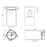 Vrijstaand Solid Surface wastafel Tube ø45x90cm mat wit - met kraangat